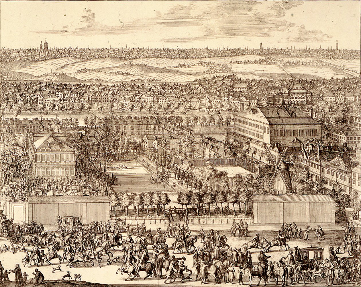 Saksalainen kortteli Nemetskaja sloboda Moskovan oikealla puolella, 1705 tekijältä Schoonebeek