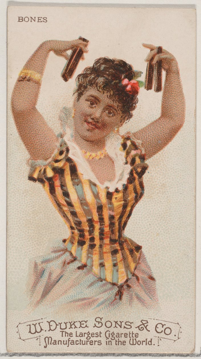 Bones, Musical Instruments -sarjasta N82 Duke-tuotemerkin savukkeille, 1888, 1888. tekijältä Schumacher and Ettlinger