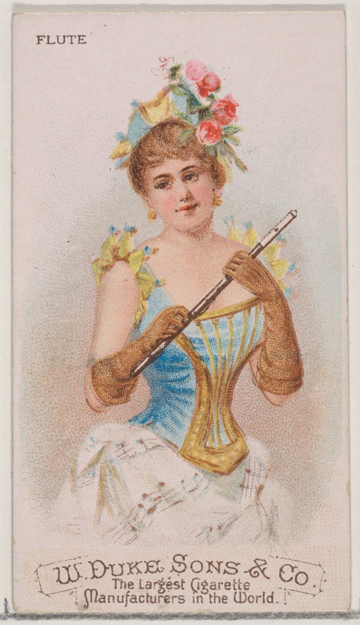 Huilu, Musical Instruments -sarjan N82 Duke-tupakeille, 1888, 1888. tekijältä Schumacher and Ettlinger