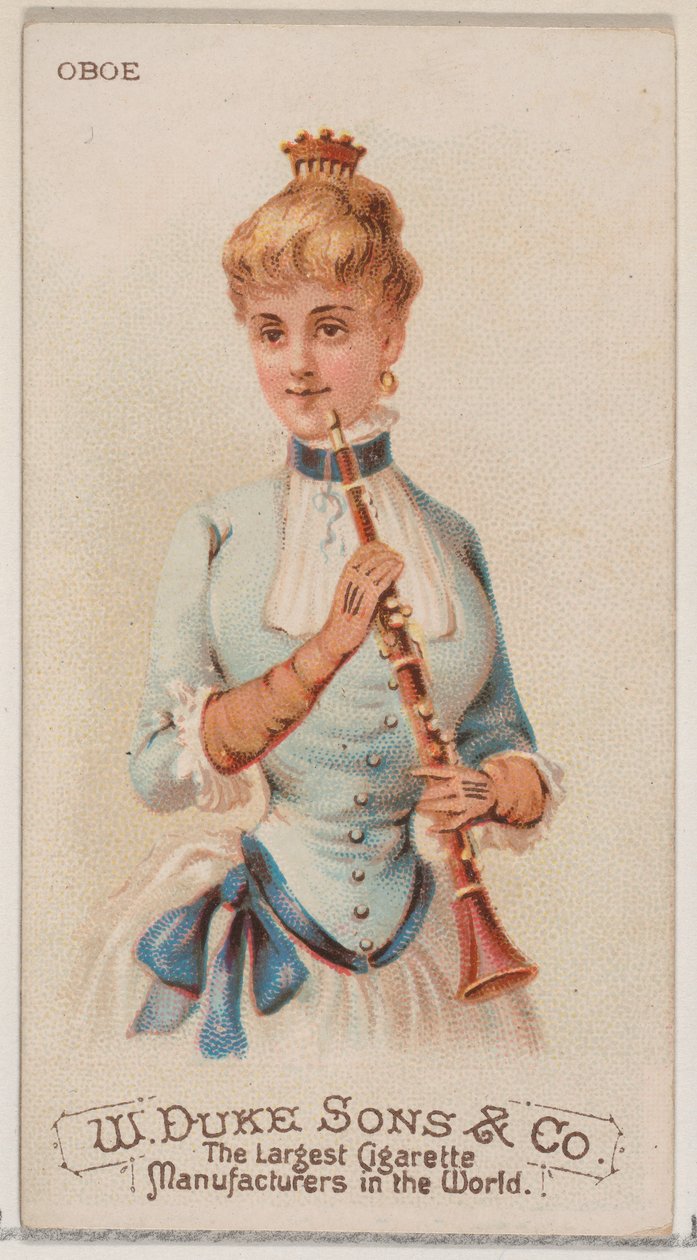 Oboe, Musical Instruments -sarjan N82 Duke-tuotemerkin savukkeille, 1888, 1888. tekijältä Schumacher and Ettlinger