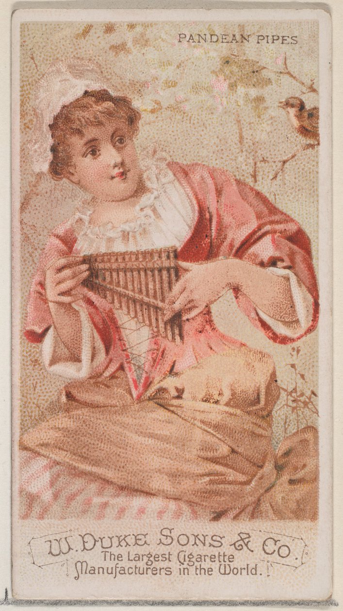 Pandean Pipes, Musical Instruments -sarjasta N82 Duke-tuotemerkin savukkeille, 1888, 1888. tekijältä Schumacher and Ettlinger