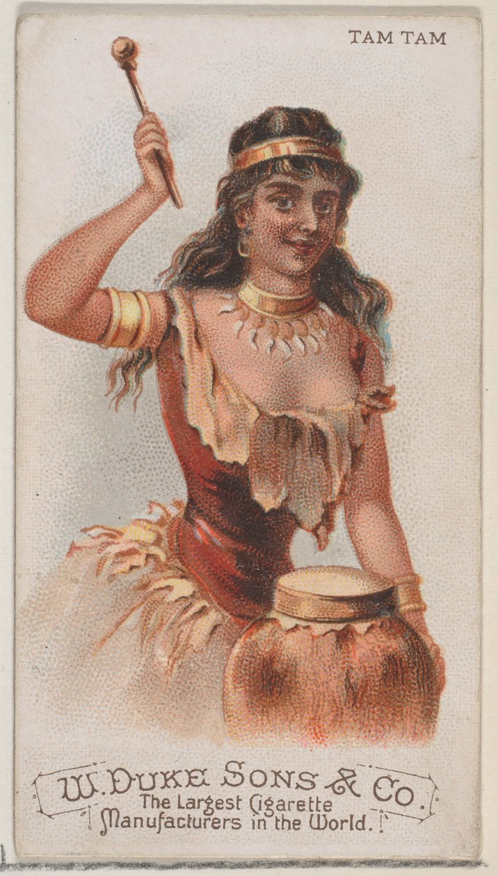 Tam Tam, Musical Instruments -sarjasta N82 Duke-tuotemerkin savukkeille, 1888, 1888. tekijältä Schumacher and Ettlinger