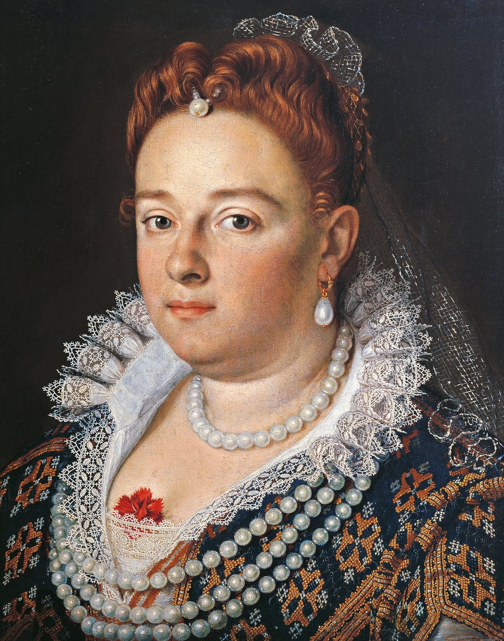 Francesco I de Medicin vaimon Bianca Cappiellon muotokuva (maalaus) tekijältä Scipione (1550 98) Pulzone
