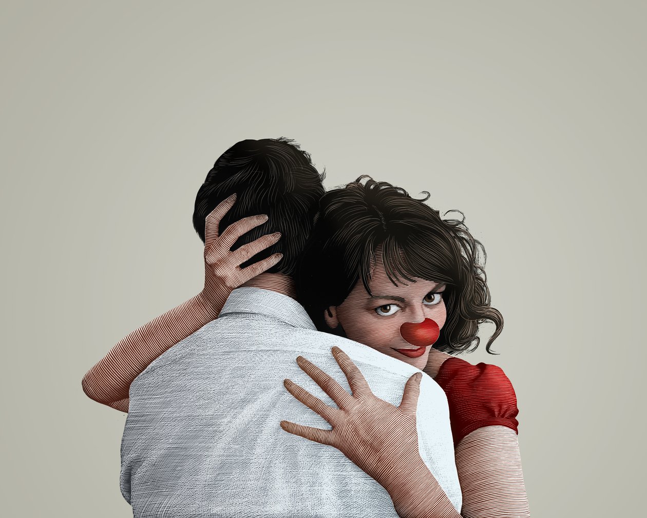 Blind Date, 2018 (raaputusalusta, väritetty digitaalisesti) tekijältä Scott McKowen