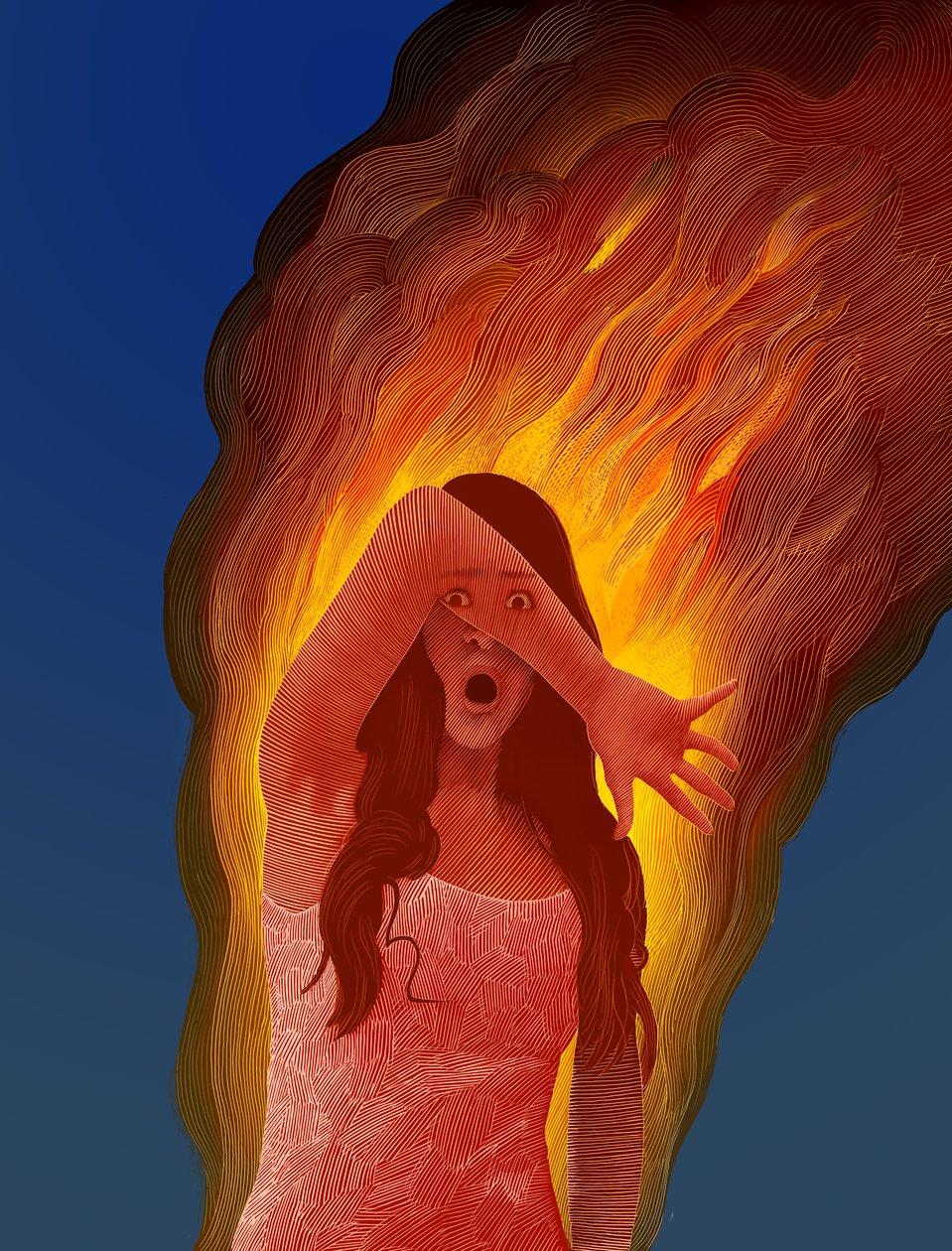Carrie, 2022 (raapaletaulu, väritetty digitaalisesti) tekijältä Scott McKowen