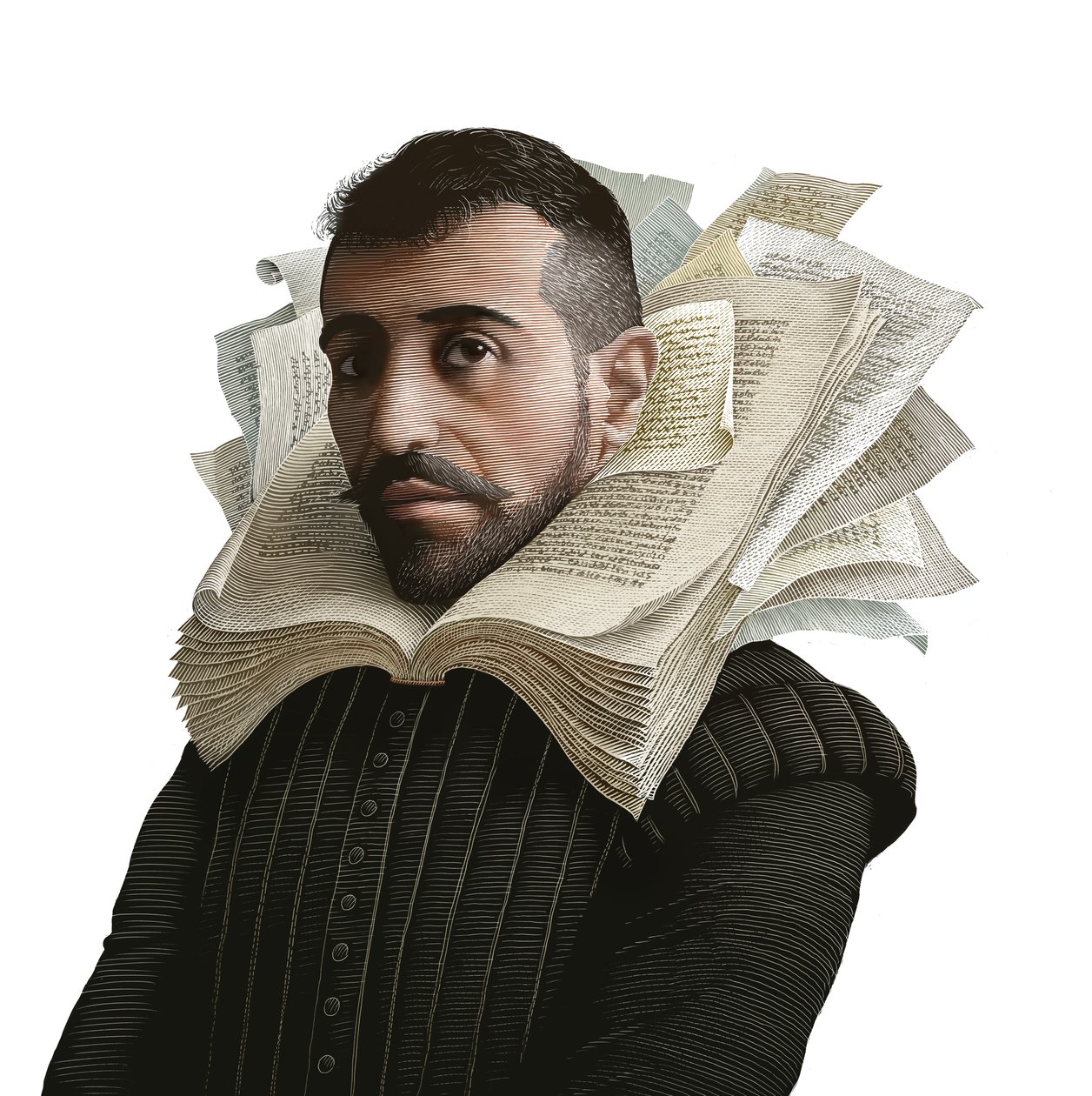 Cervantes, 2014 (raapalevy, väritetty digitaalisesti) tekijältä Scott McKowen