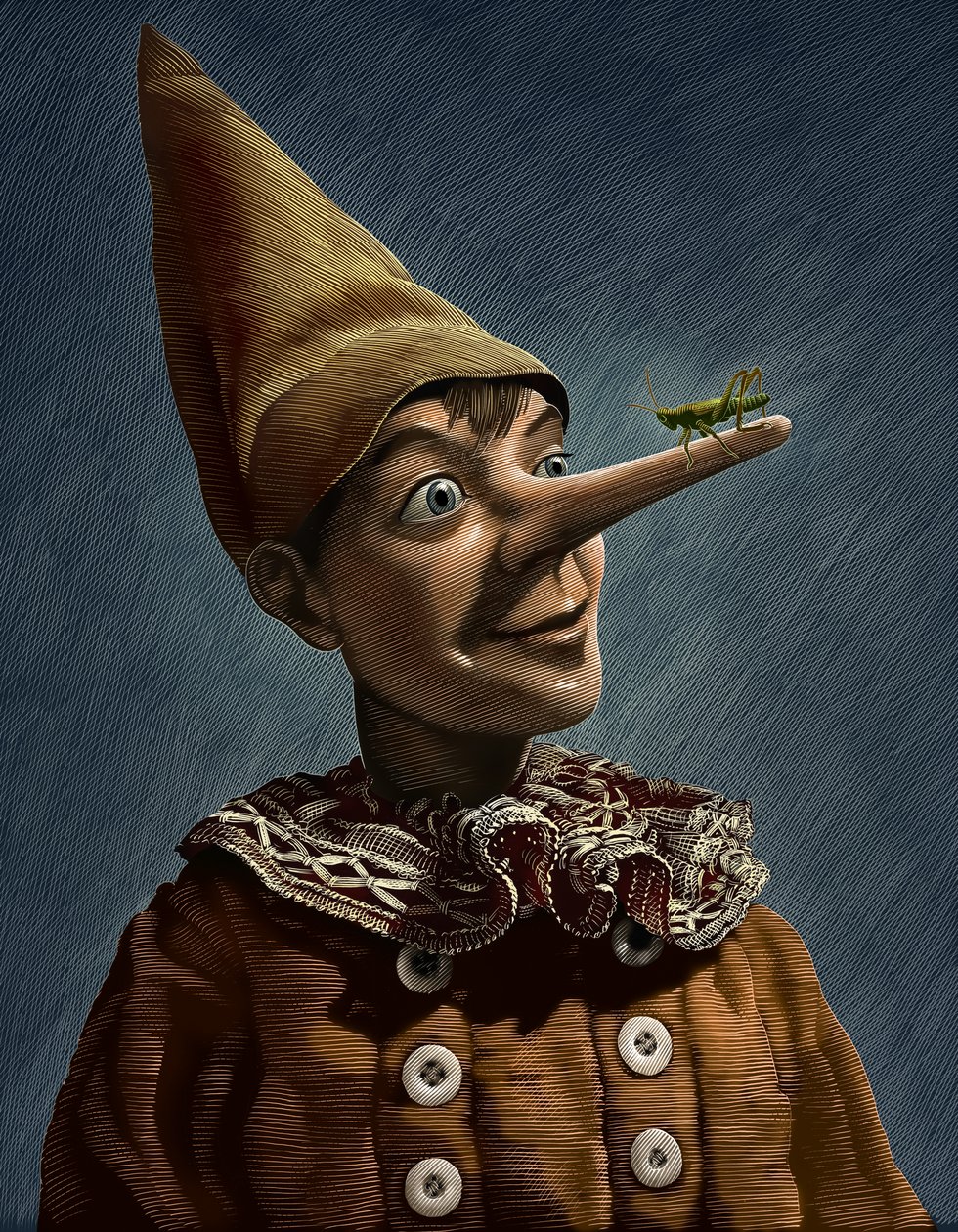 Pinocchio, 2013 (raaputusalusta, väritetty digitaalisesti) tekijältä Scott McKowen