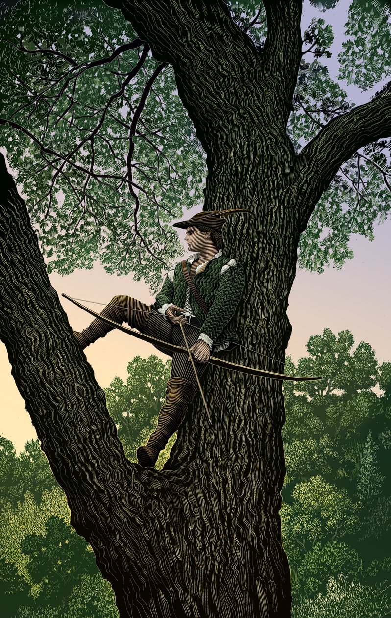 Robin Hood, 2004 (raapalevy, väritetty digitaalisesti) tekijältä Scott McKowen