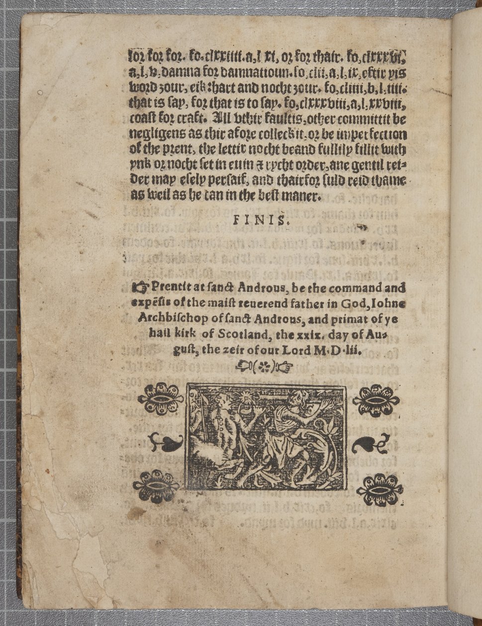 Fol 207 verso, Katekismuksesta, 1552 tekijältä Scottish School