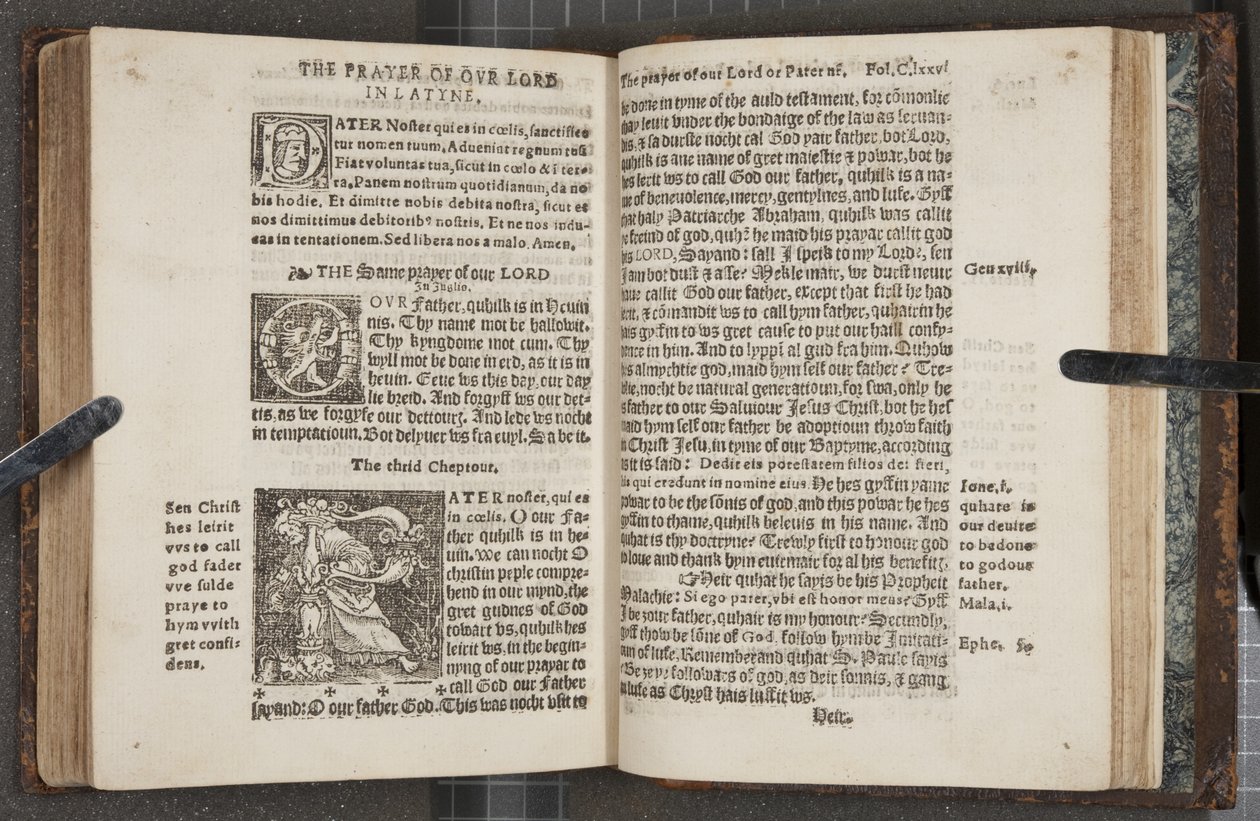 Fol 275 verso 276 recto, Katekismuksesta, 1552 tekijältä Scottish School