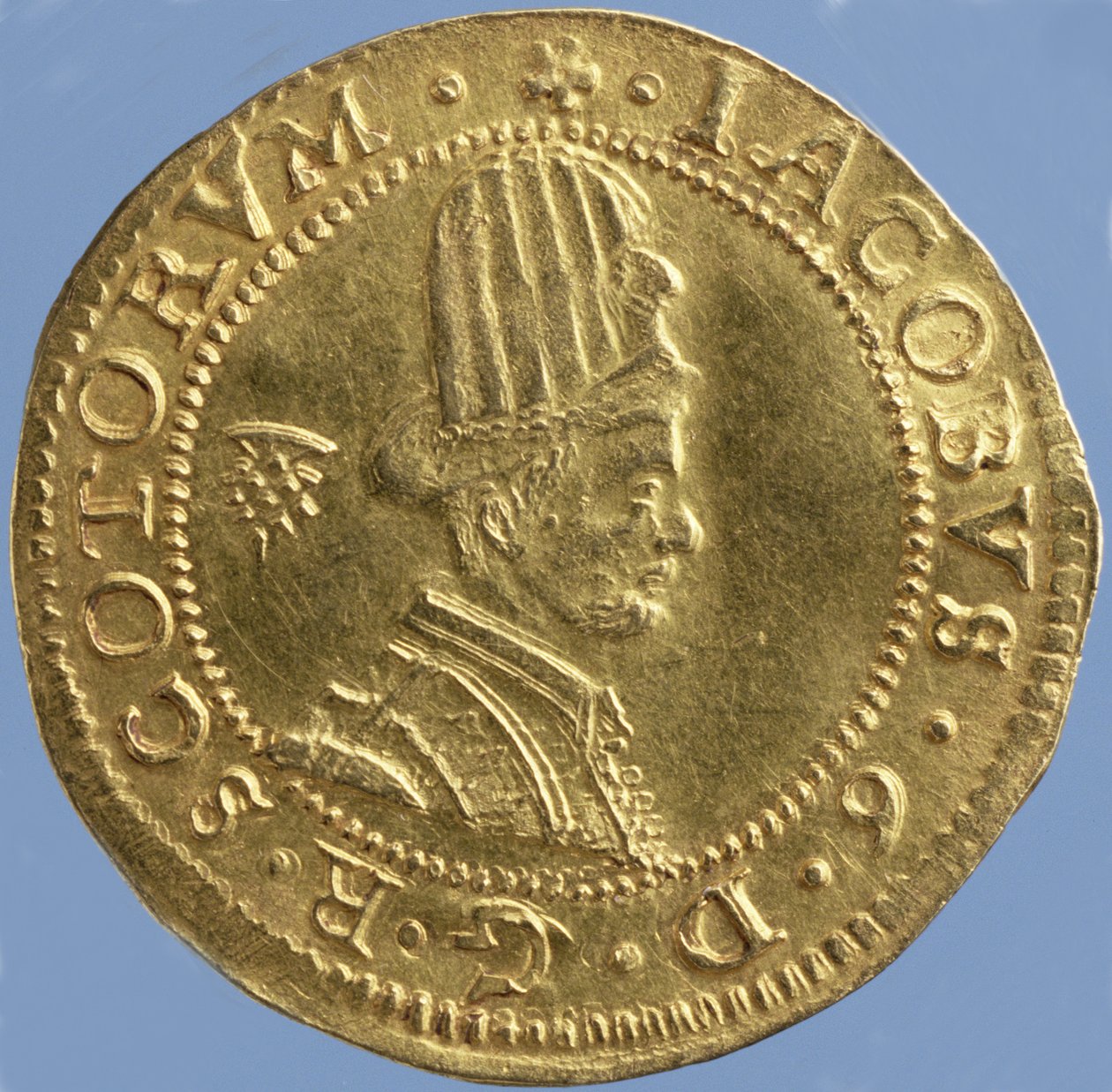 4-kiloiset skottit (hattu-kappale) James VI:sta, Edinburgh Mint, 1591 (kääntöpuoli) (kulta) (katso kääntöpuoli 244626) tekijältä Scottish School