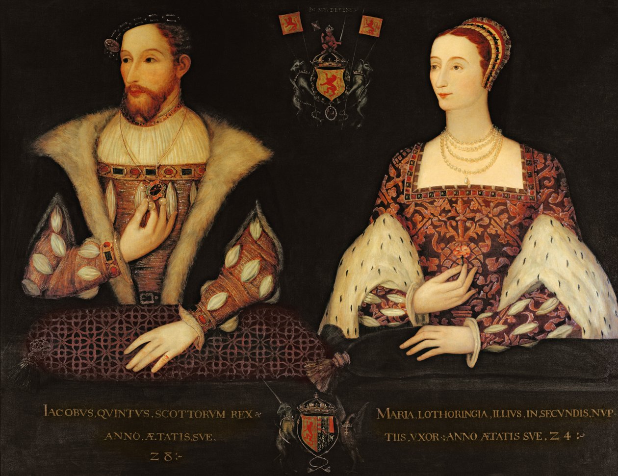 Kopio alkuperäisestä kaksoismuotokuvasta Marie de Guisesta (1515-60) ja kuningas James V:stä (1512-42) Lord Buten tilauksesta, 1895 tekijältä Scottish School