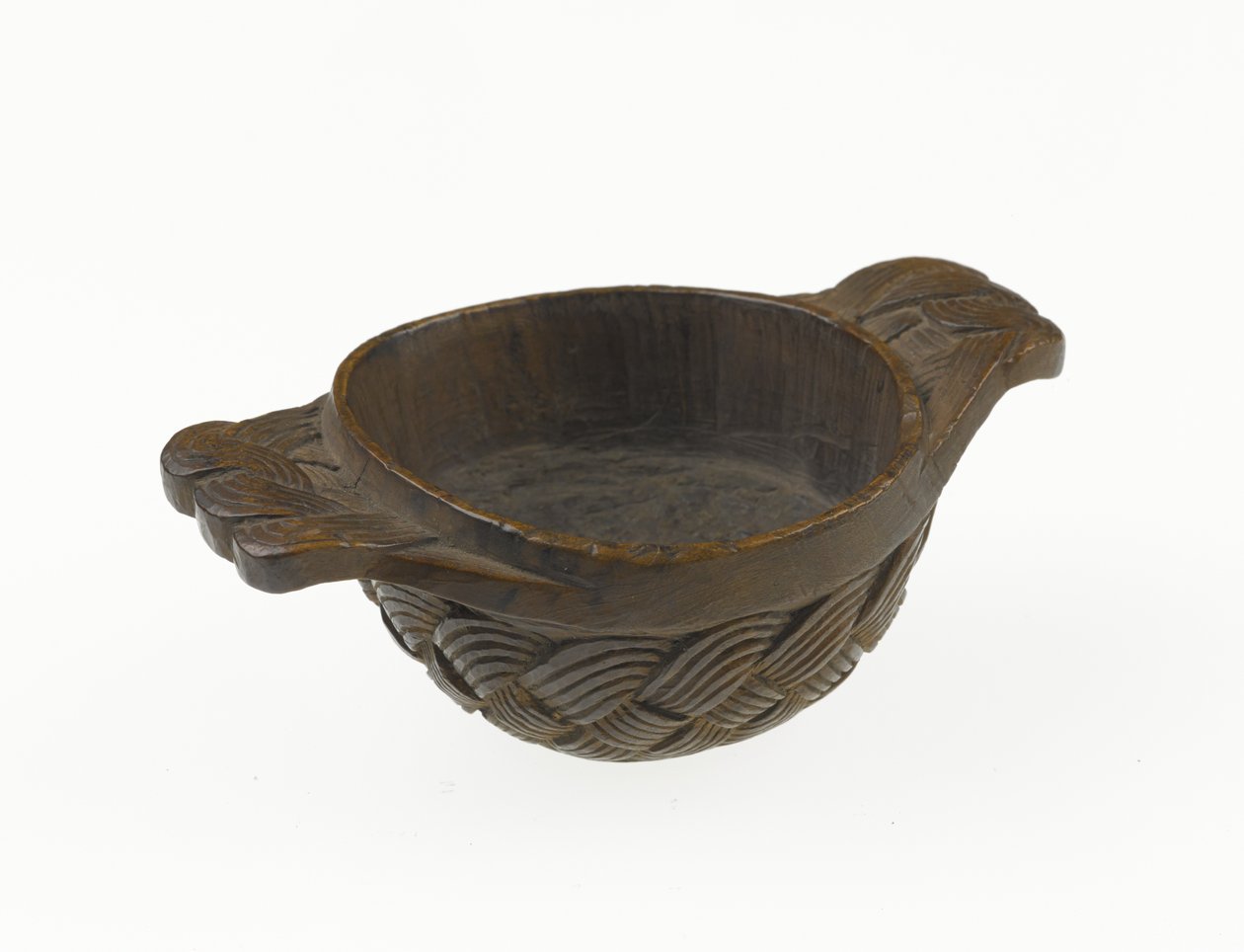 Quaich, kaksireunainen, puinen ylämaan kulho tai juoma-astia, n. 1700 (puu) tekijältä Scottish School