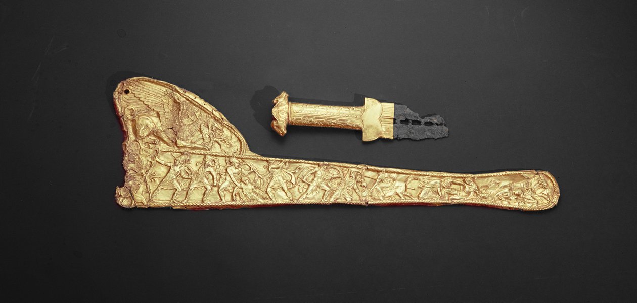 Miekan kahva ja huotra (kulta) tekijältä Scythian