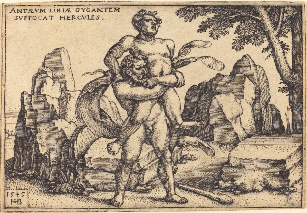 Hercules tappaa Anthaeuksen tekijältä Sebald Beham