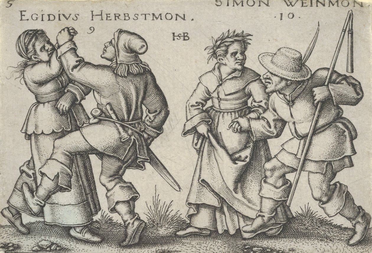 Syys- ja lokakuussa talonpoikien juhlasta eli kaksitoista kuukautta, 1546-47. tekijältä Sebald Beham