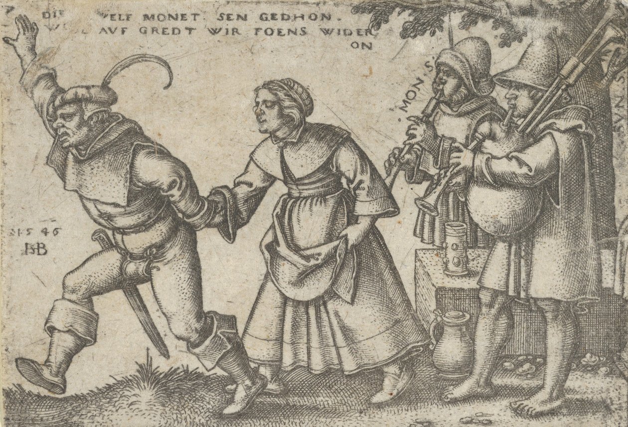Vuoden loppu, talonpoikien juhlasta tai kaksitoista kuukautta, 1546. tekijältä Sebald Beham