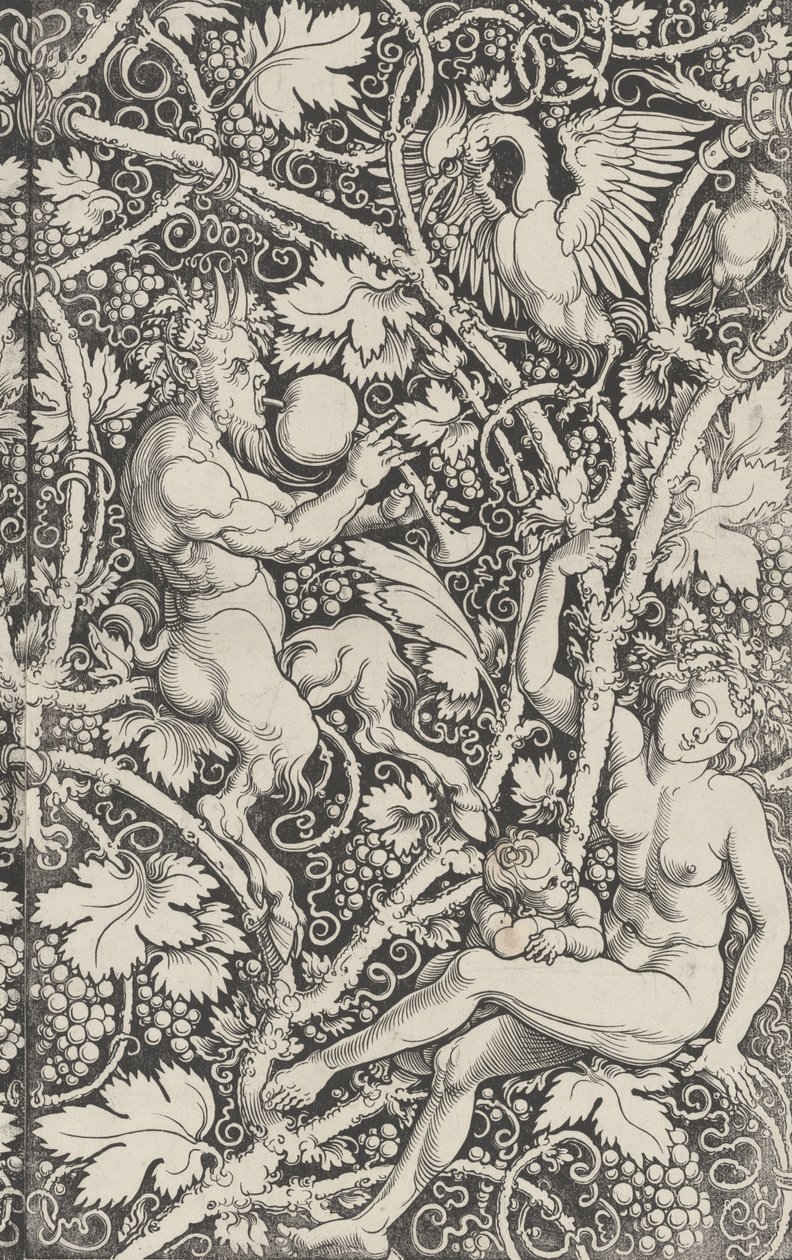Tapetti Satyr Family, 1515. tekijältä Sebald Beham