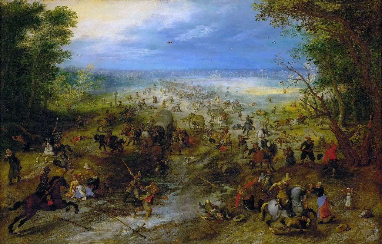 Hyökkäys vaunujunaan, c. 1612 tekijältä Sebastiaen Vrancx