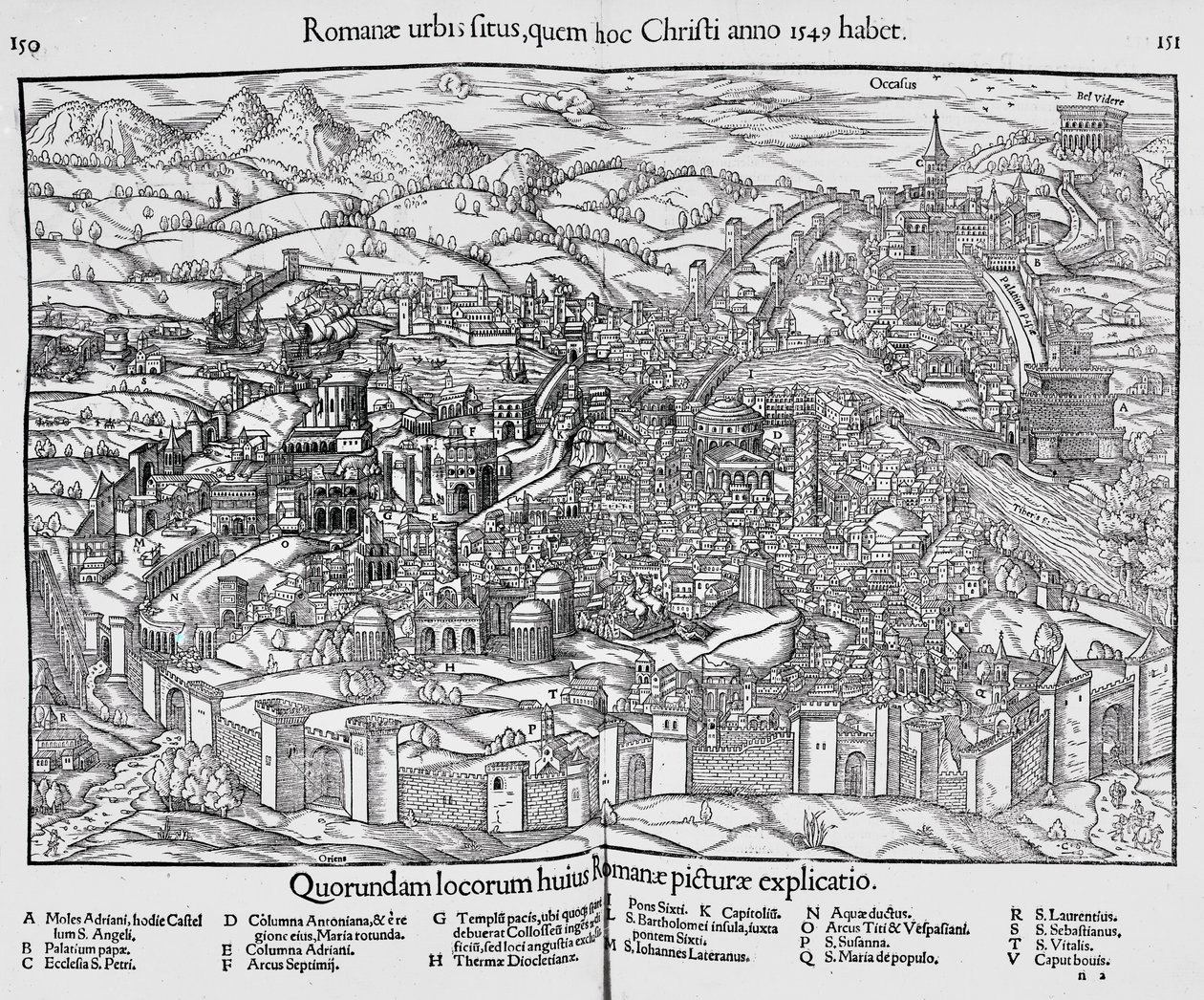 Rooman kaupunki, noin 1550 tekijältä Sebastian Munster