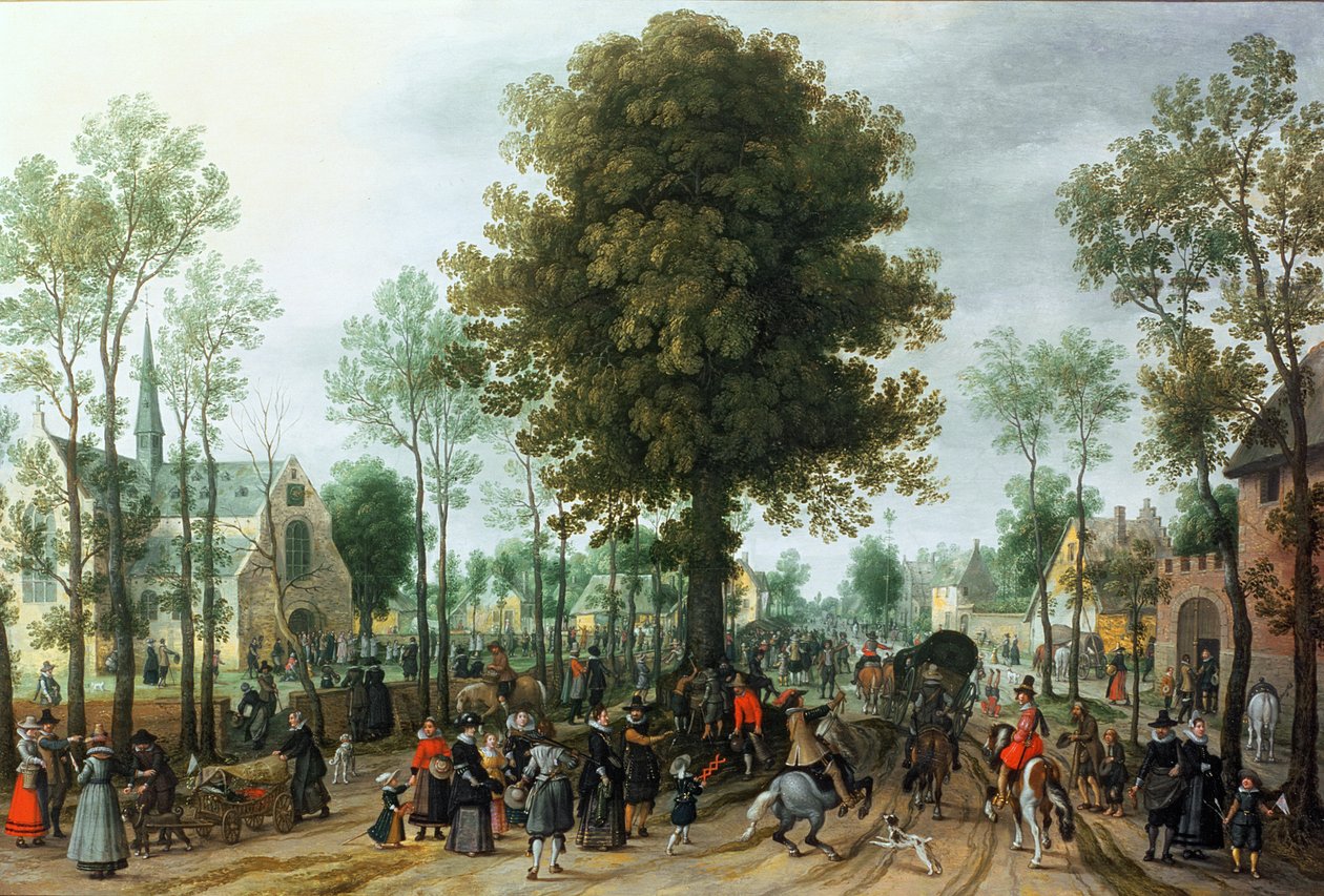 Frederick V ja hänen morsiamensa Elizabeth saapuvat Seelantiin toukokuussa 1613 tekijältä Sebastian Vrancx