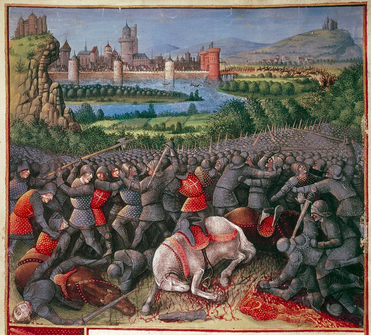 Taistelu ensimmäisen ristiretken aikana Kansan ristiretki, 1096-1099, c1490 tekijältä Sebastian Marmoret