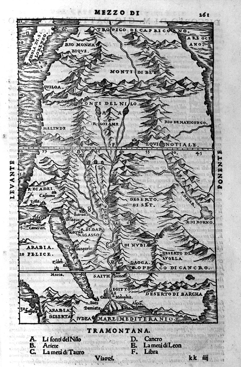 La course du Nile - Sebastian Munsterin "Cosmographiassa". tekijältä Sebastian Munster