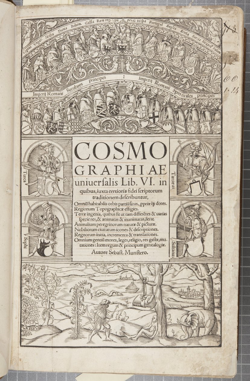 Cosmographian nimiölehti, 1544 tekijältä Sebastian Munster