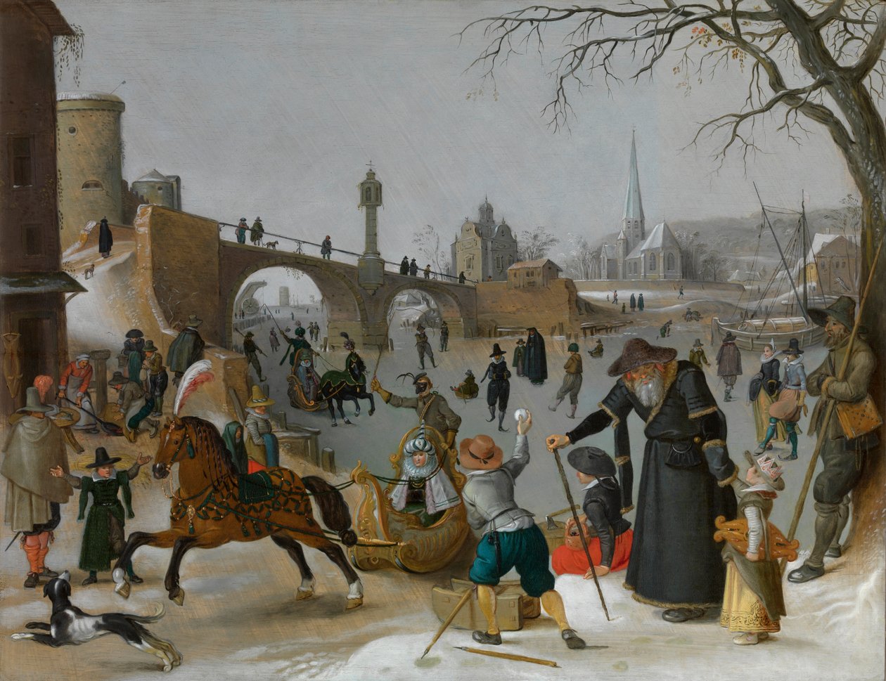 Winter Pleasures (óleo sobre painel)finlandês tekijältä Sebastian Vrancx