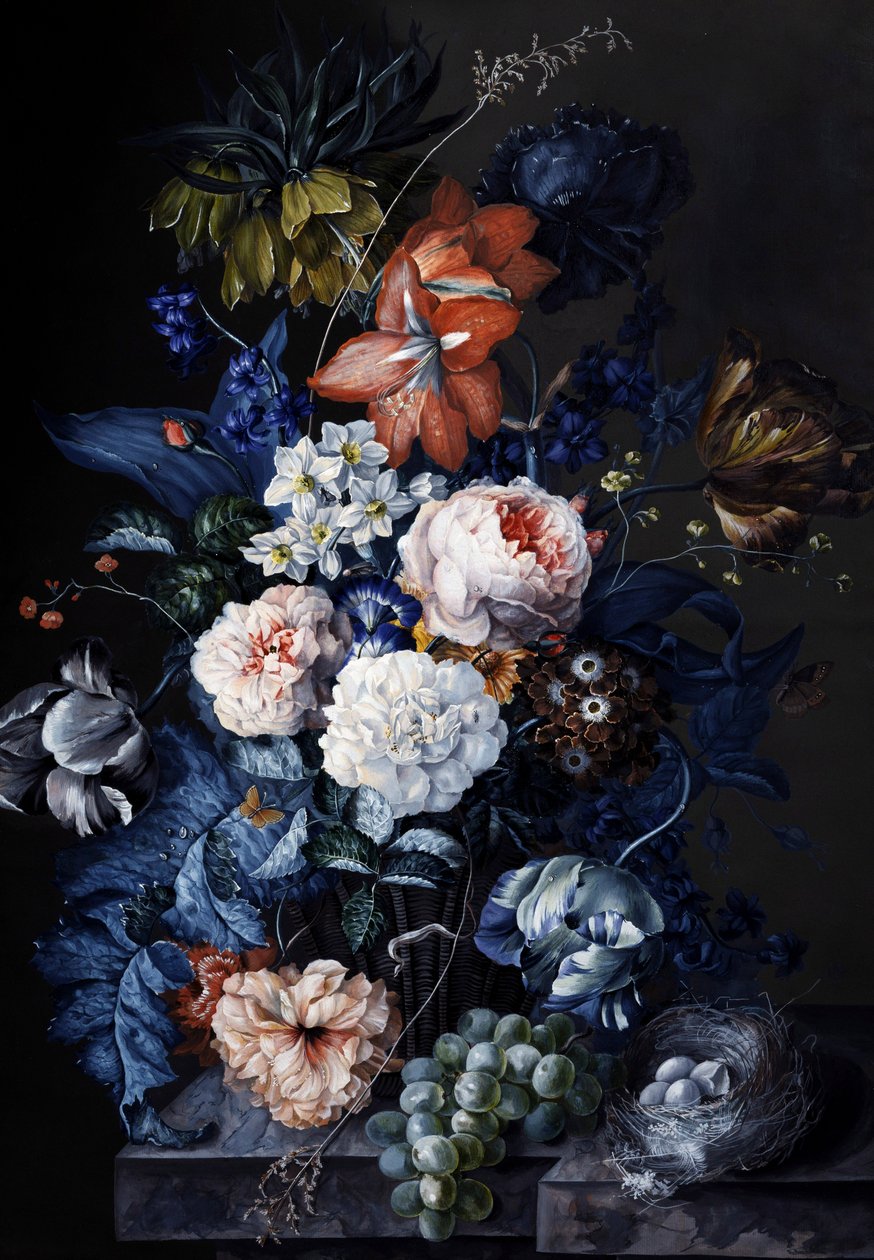 Asetelma linnunpesän kanssa. Sebastian Wegmayrin (1776-1857) maalaus Yksityiskokoelma. tekijältä Sebastian Wegmayr