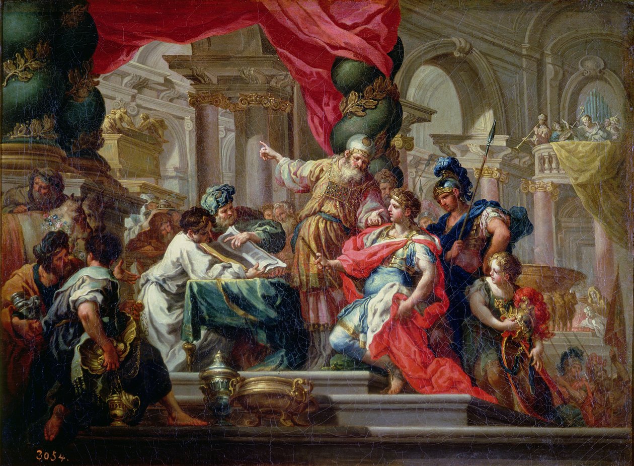 Aleksanteri Suuri Jerusalemin temppelissä, noin 1750 tekijältä Sebastiano Conca