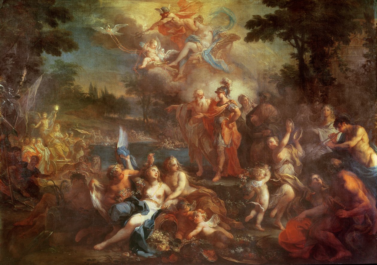 Näky Aeneasista Elysian kentillä, n. 1735-40 tekijältä Sebastiano Conca