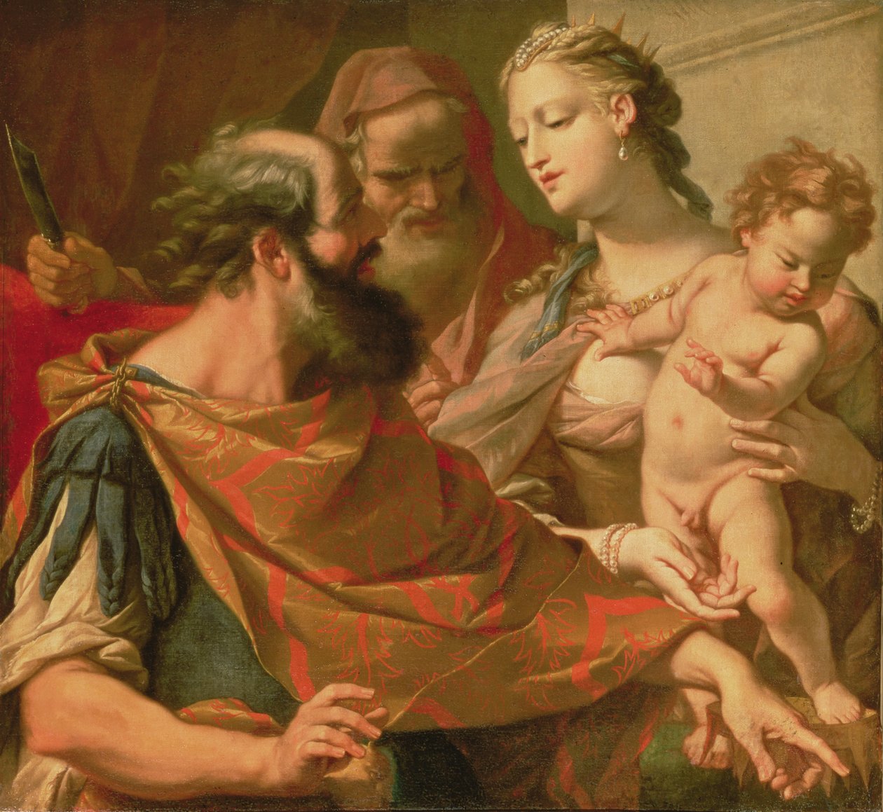 Mooses astumassa faraon kruunun päälle tekijältä Sebastiano Ricci