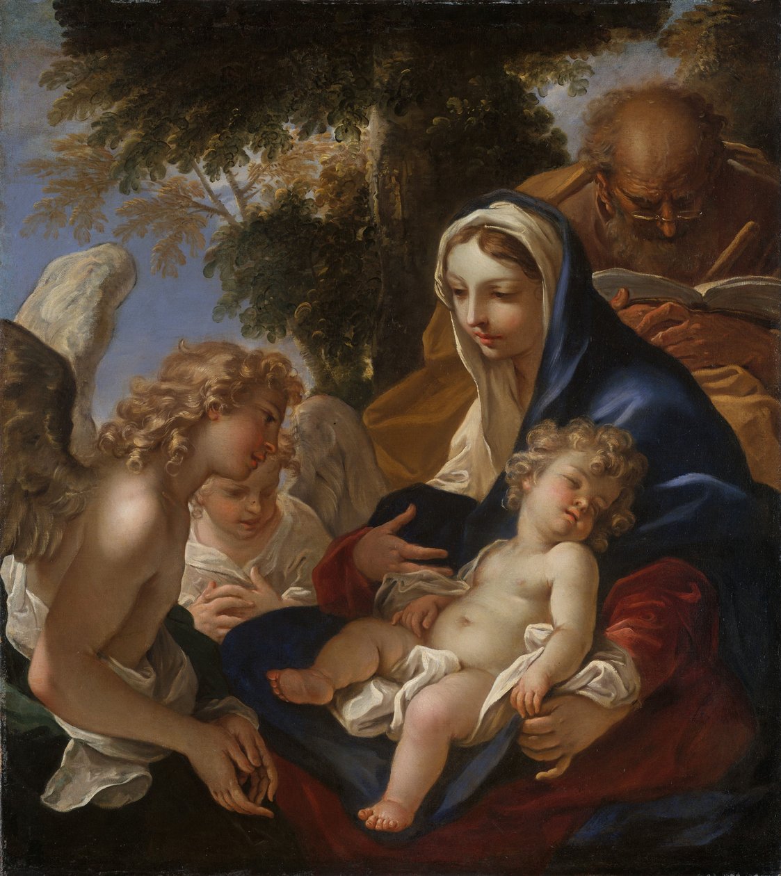 Pyhä perhe enkelien kanssa, noin 1700 tekijältä Sebastiano Ricci