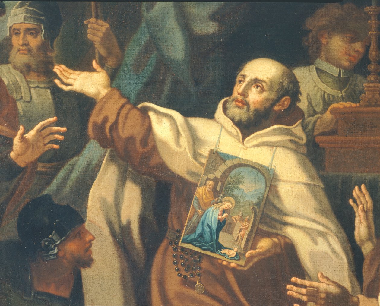 Sebastiano Concan (1680-1764) Voiton Neitsyt Marian kunnioitetun kuvan toimitus isä Domenico di Gesu Marialle. Santa Maria della Vittorian kirkko, Rooma tekijältä Sebastiano Conca