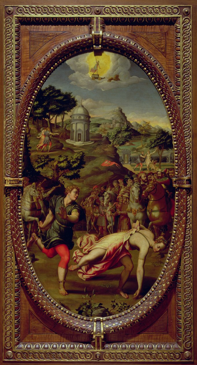 Atalanta ja Hippomenes, 1572 (öljy liuskekivellä) tekijältä Sebastiano Marsili