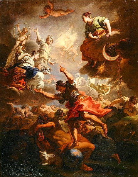 Allegoria Toscanasta, noin 1706 (öljy kankaalle). tekijältä Sebastiano Ricci