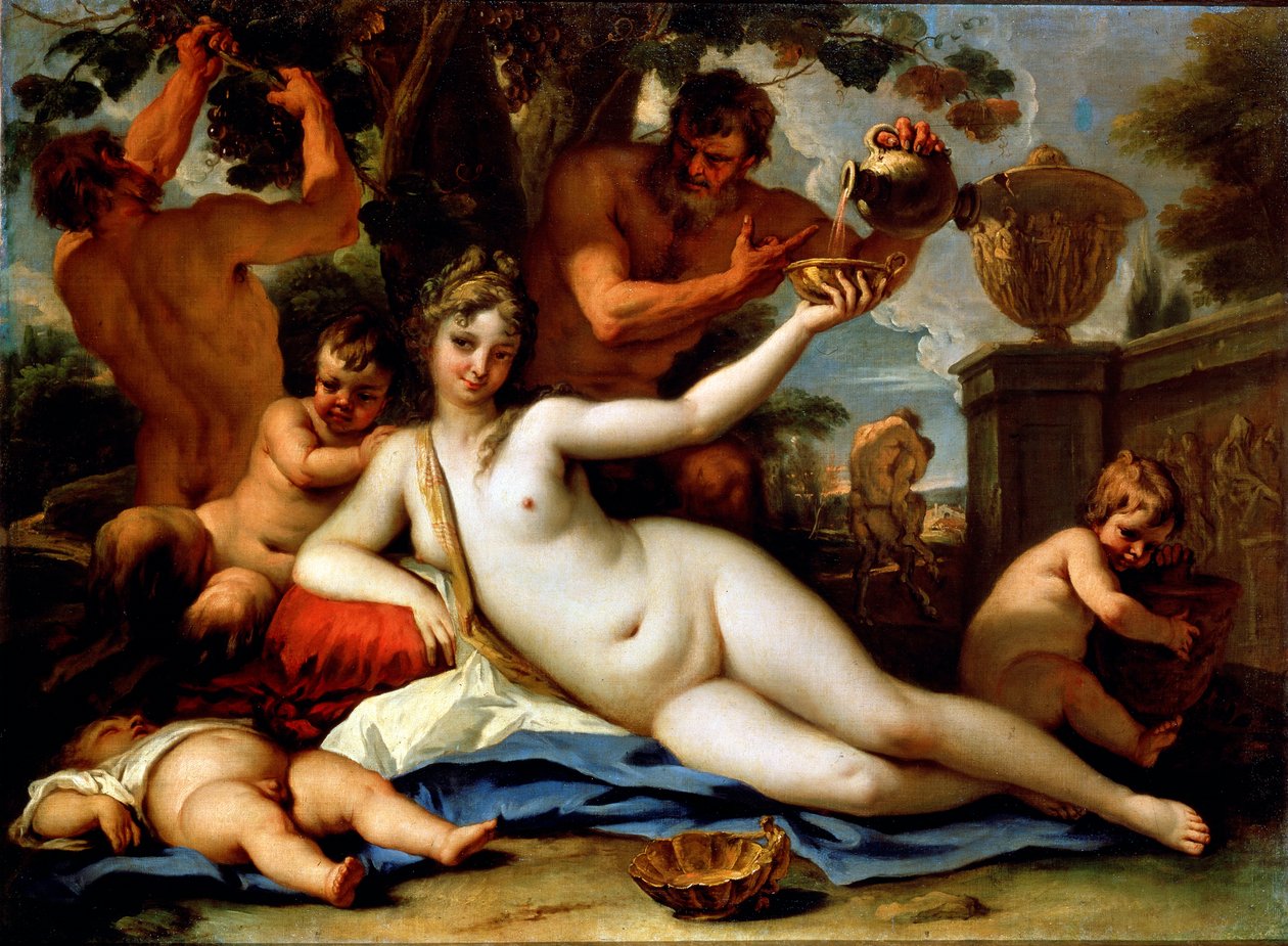 Bacchante ja Satyrs, c1713 tekijältä Sebastiano Ricci