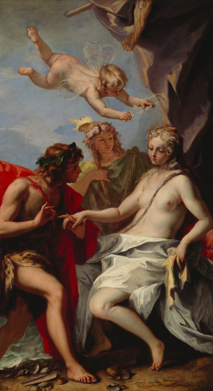 Bacchus ja Ariadne (öljy kankaalle) tekijältä Sebastiano Ricci