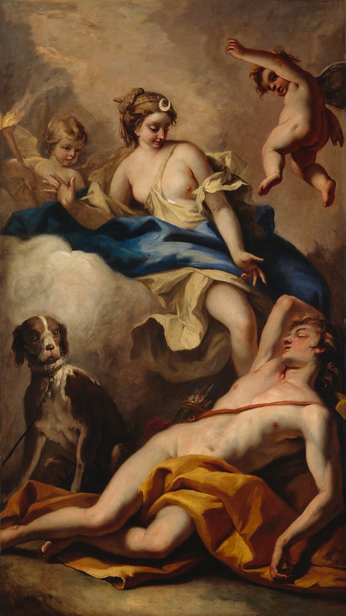 Diana ja Endymion (öljy kankaalle) tekijältä Sebastiano Ricci