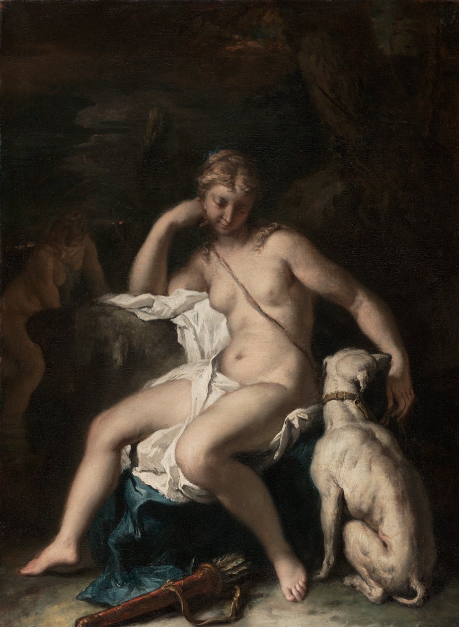 Diana ja hänen koiransa, n. 1717-20 (öljy kankaalle) tekijältä Sebastiano Ricci