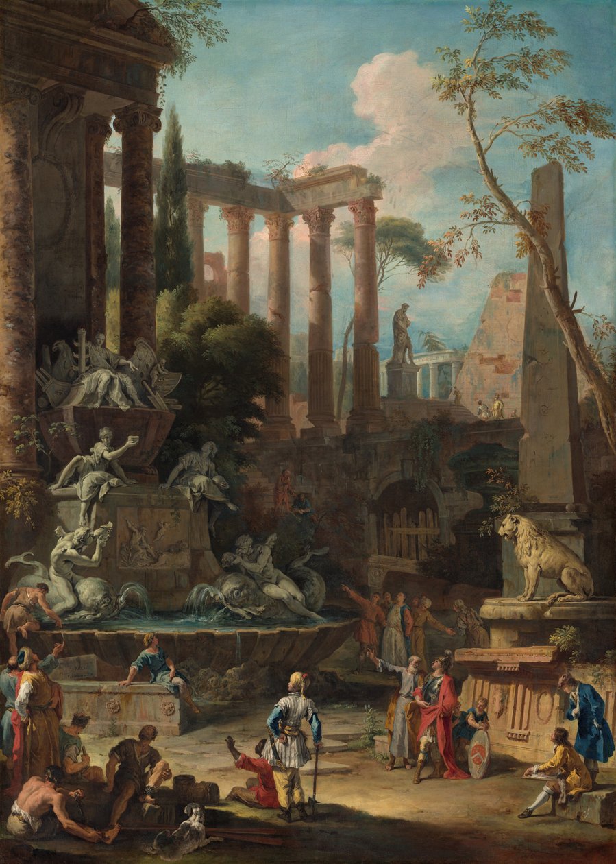 Amiraali Sir Clowdisley Shovellin muistomerkki, 1725 tekijältä Sebastiano Ricci