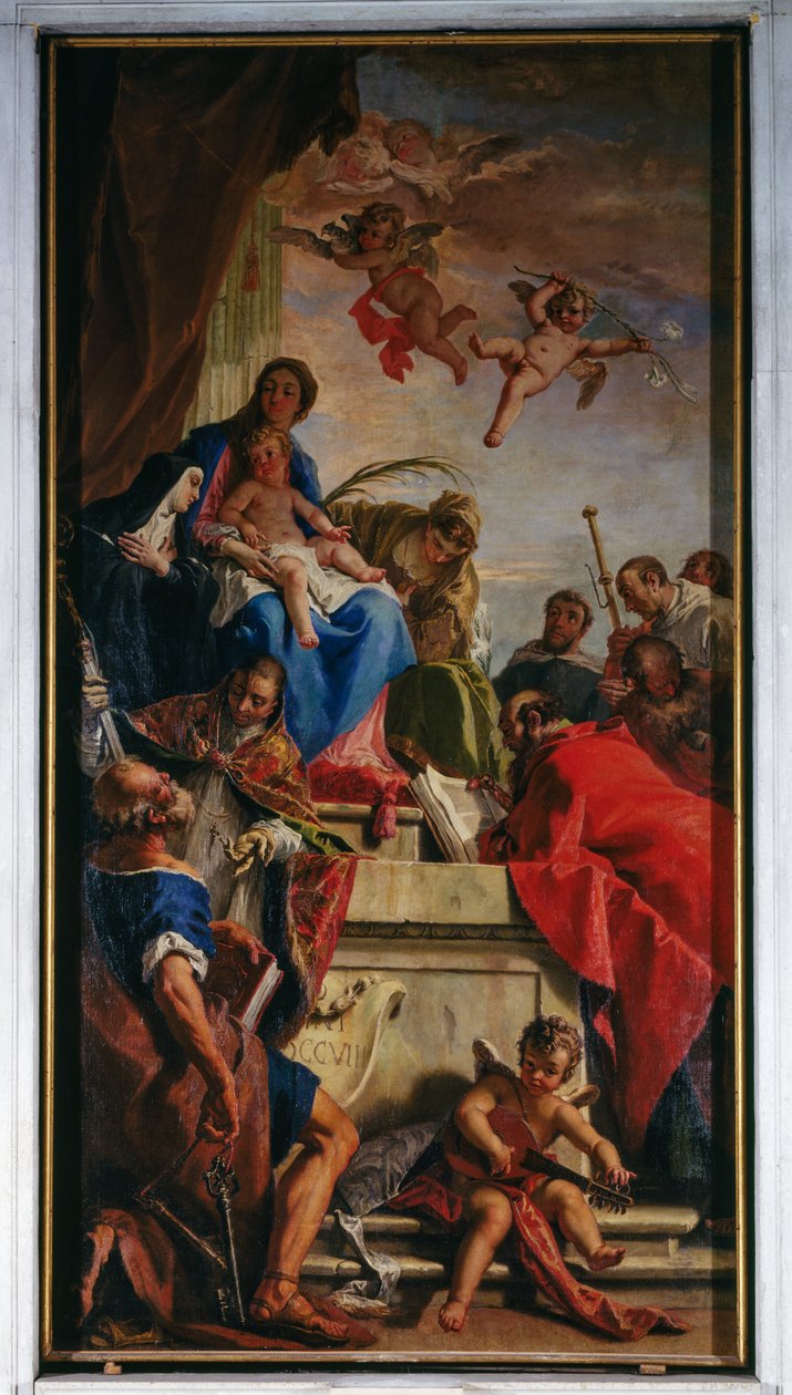 Neitsyt Maria valtaistuimelle pyhien kanssa tekijältä Sebastiano Ricci