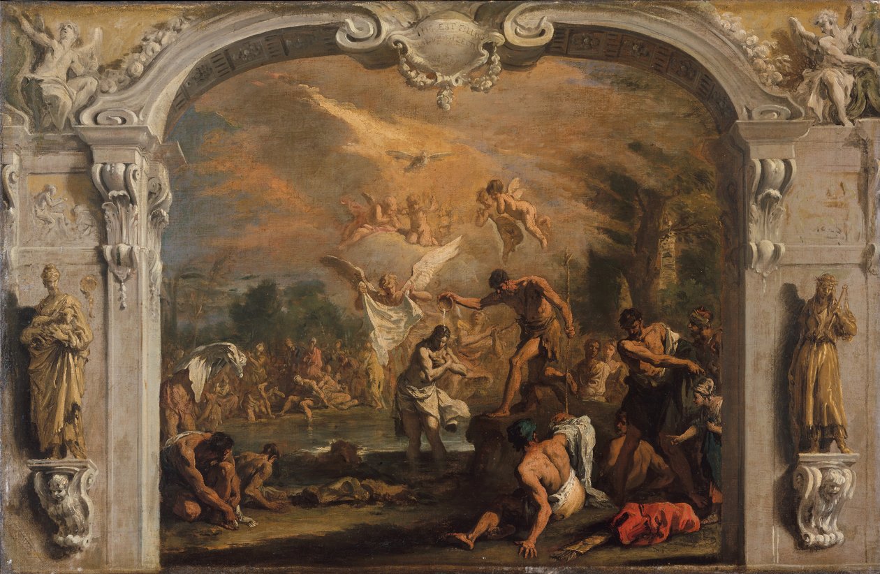 Kristuksen kaste, n. 1713-14. tekijältä Sebastiano Ricci