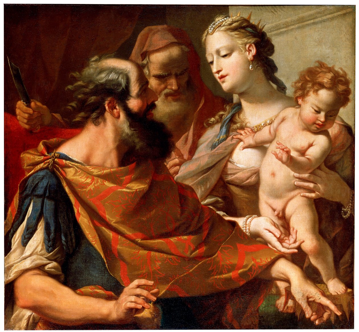 Lapsi Mooses tallaa faraon kruunua, c1685-c1687 tekijältä Sebastiano Ricci