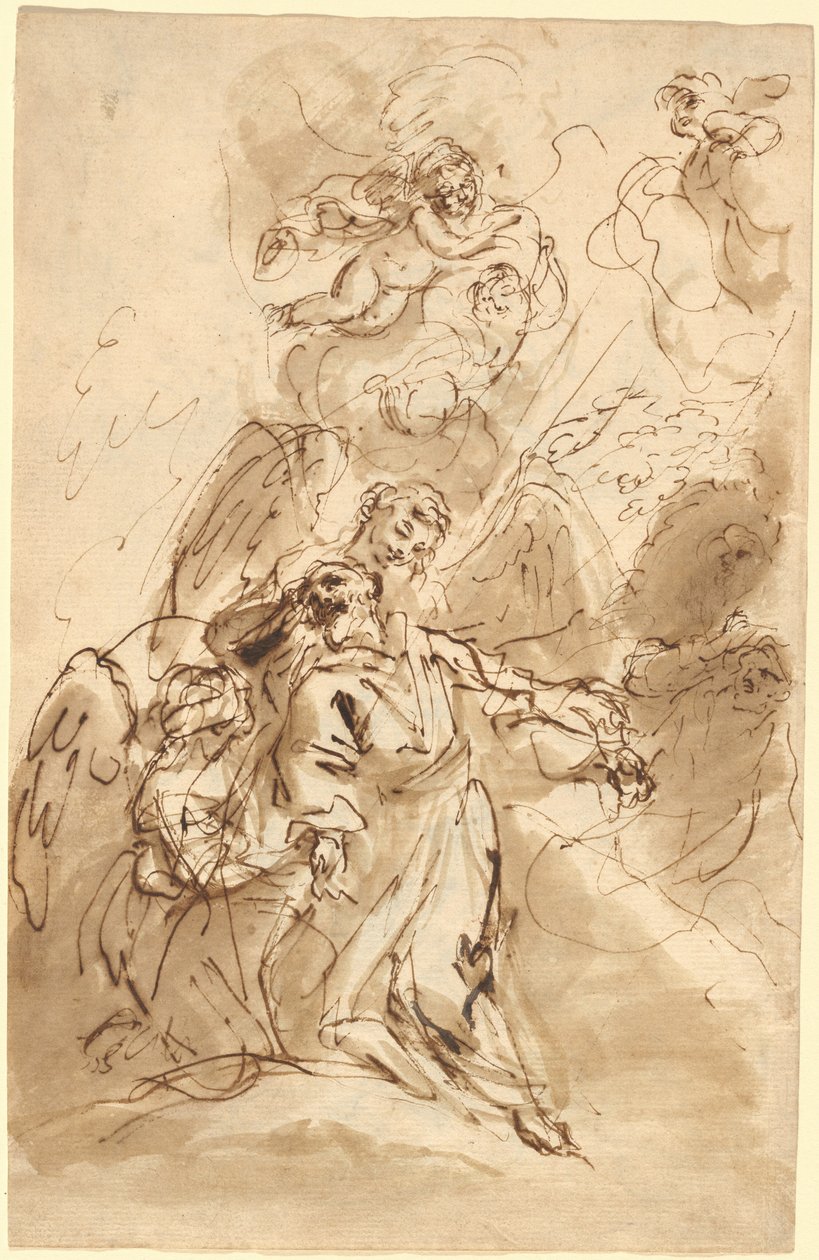 Pyhän Franciscuksen ekstaasi [recto] tekijältä Sebastiano Ricci