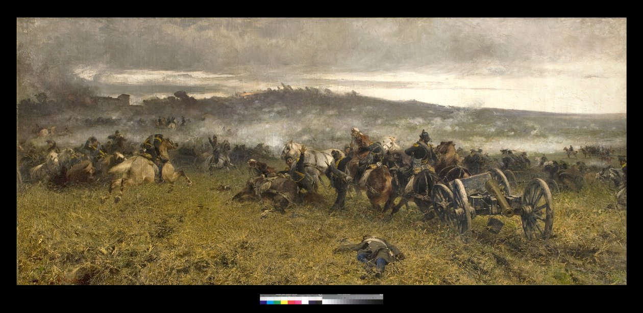 Tykistöä San Martinon taistelussa 1887. tekijältä Sebastiano de Albertis