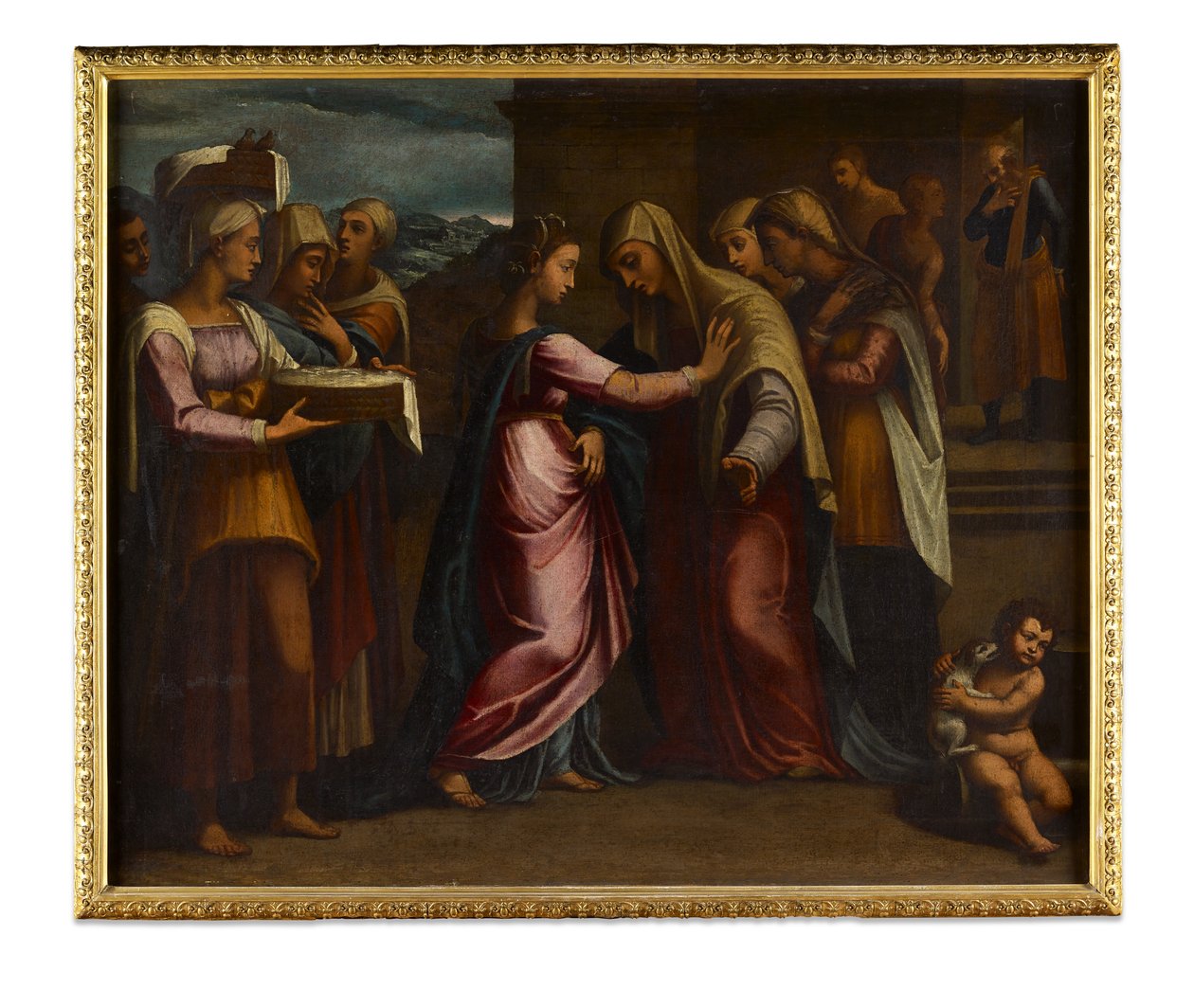 Vierailu (öljy kankaalle) tekijältä Sebastiano del (c.1485-1547) (after) Piombo