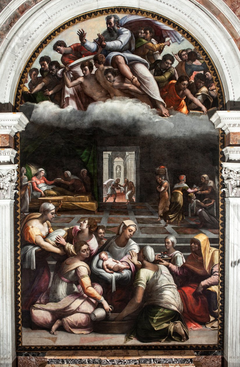 Neitsyen syntymä (maalaus tekijältä Sebastiano del (c.1485 1547) Piombo