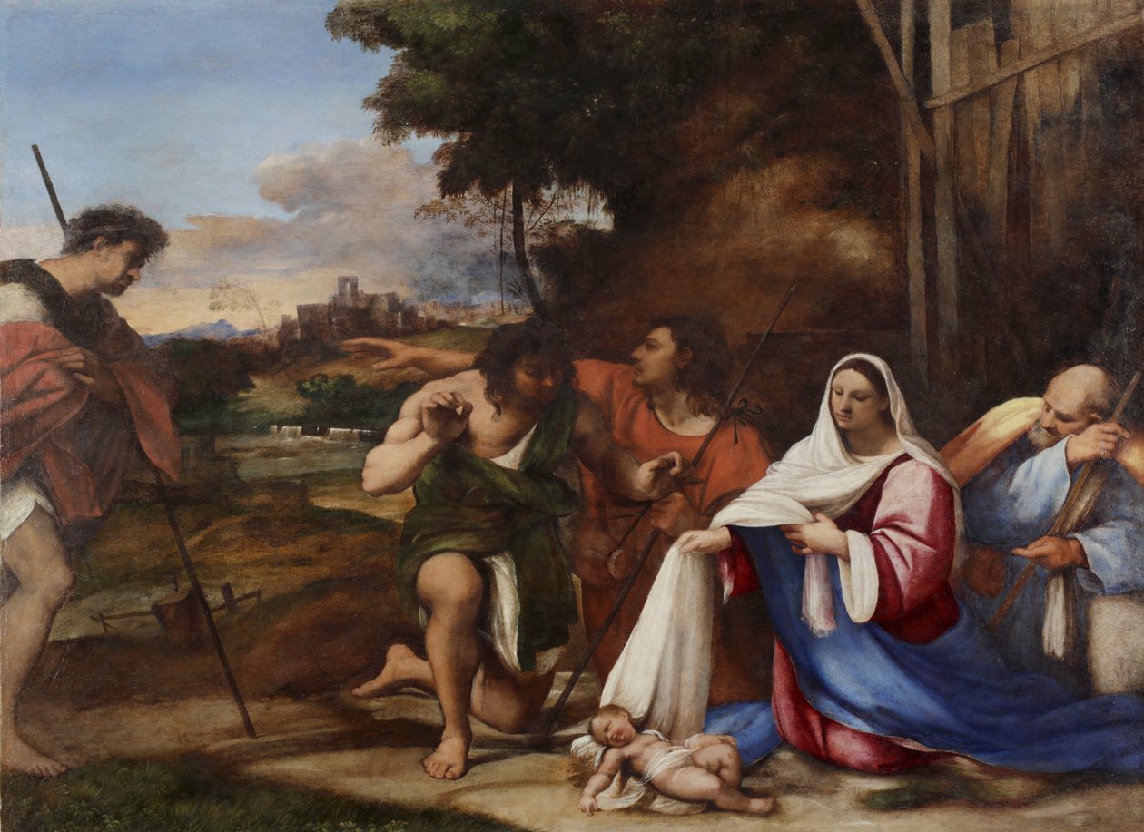Paimenten palvonta, 1510 tekijältä Sebastiano del Piombo